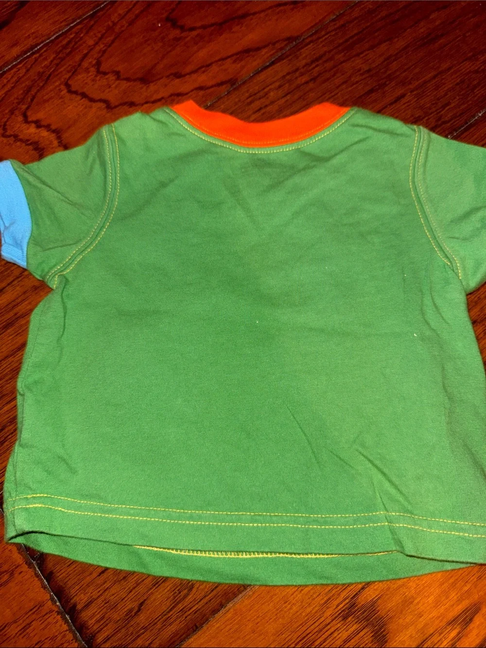 Place Yellow Striped Giraffe Footie and Green Surf Tee Set